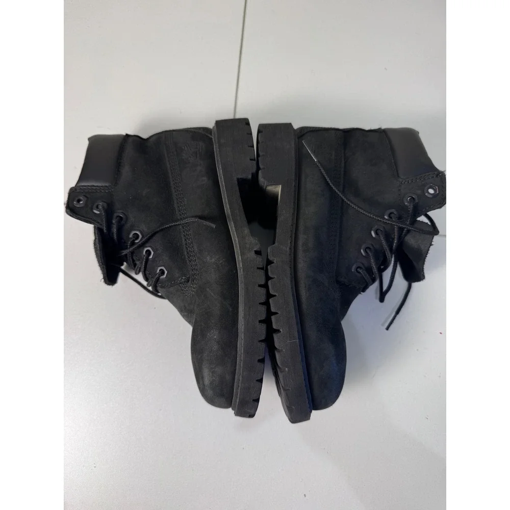 Timberland 6 Inch Premium Waterproof Boots Kids Size 1 Black Nubuck Streetwear‎